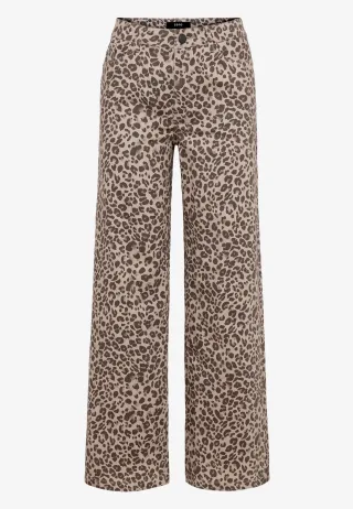 zero - Leo-Hose mit weitem Bein Beige/Brown - Gr. - 42