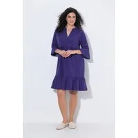 Ulla Popken Jerseykleid Jerseykleid A-Linie Tunika-Ausschnitt 3/4-Arm