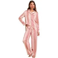 LIPSY Pyjama Lipsy Langärmeliger Satin-Pyjama mit Print (2 tlg)