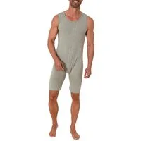 Normann Pyjama Pflegebody Ärmellos UNISEX Pflegeoverall mit Beinreißverschluss