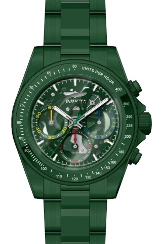 Invicta Speedway 51033 Herrenuhr - Quarzwerk - Edelstahl mit grünem Zifferblatt - 39 mm