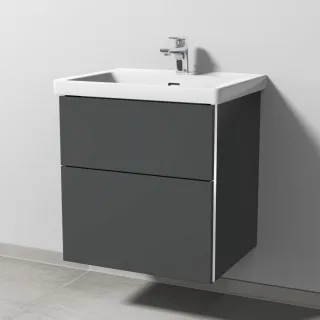 Sanipa 3way Waschtischunterbau zu Villeroy & Boch Subway 3.0 Waschtisch mit 2 Auszügen, Anthrazit-Ma BR84622