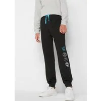 bonprix Jogginghose aus Baumwoll-Mix, Regular Fit, mit Smiley Motiv