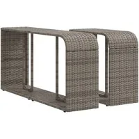 vidaXL Regal Outdoor-Rgale 2 Stk. Grau Poly Rattan, 1-tlg.