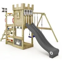 Wickey Spielturm RoyalFlyer – Abenteuer-Spielgerät für Garten mit Rutsche und Schaukel, Spielhaus-Ritterburg mit 10 Jahren Garantie*
