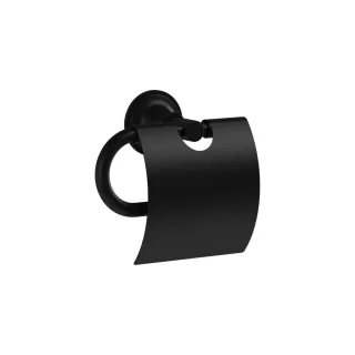 VitrA Origin Classic Papierrollenhalter mit Abdeckung Wandmontage Breite 15 cm Schwarz Matt,A4452236 A4452236