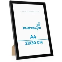PHOTOLINI Bilderrahmen modern mit bruchsicherem Acrylglas, Holz MDF für Fotos & Poster, für 1 Bilder (1 Einzelrahmen), Posterrahmen A4 21x30 cm zum Aufhängen & Aufstellen