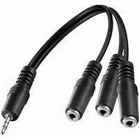 Bolwins F57 3,5mm Audio Splitter Adapter – 3x Klinke Verteiler für PC Handy Audio-Kabel, 3,5mm Stereo Klinkenstecker, AUX Line In kompatibel, 3x 3,5mm Stereo Klinkenbuchse, für Kopfhörer oder Lautsprecher, Audio-Verteiler Gleichzeitiger Anschluss meh