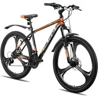 HILAND Mountainbike 26 Zoll Mountainbike für Erwachsene für Männer, Frauen, Studenten, 3-Speichen-Räder, 18-Gang, mit Schutzblechen, Doppelscheibenbremsen