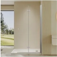 AmuseVera Walk-in-Dusche Duschwand Duschabtrennung Glaswand Faltwand Glas, Sicherheitsglas, (Set, Duschwand für Dusche), Drehfalttür Faltdusche Glaswand Duschfaltwand
