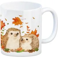 speecheese Tasse Igel im Herbst Kaffeebecher im Aquarell Stil