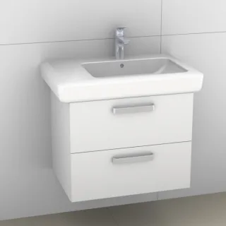 Artiqua 413 Waschtischunterschrank für IT! 122970 Weiß Hochglanz, 413-WU2L-K111-7016-68 413-WU2L-K111-7016-68
