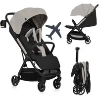 lionelo Kinder-Buggy JULIE AIR, (Set mit Becherhalter und Tragegurt für den Transport auf der Schulter), Auto-folding/Ultraleicht/UPF50+/Liegeposition/360°Rader