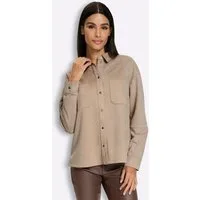 heine Klassische Bluse Lederimitat-Bluse Langarm