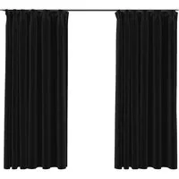 vidaXL Vorhang Verdunkelungsvorhänge mit Haken Leinenoptik 2 Stk. 140x175 cm (2 St)