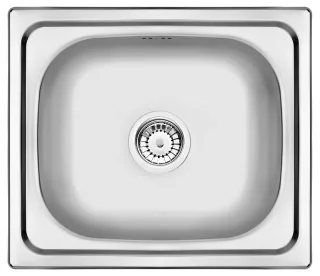 Neuesbad 1-Becken Spüle ohne Abtropffläche, Edelstahl Gebürstet, 480x430x175, 3,5'' mit Zubehör NB1DEZEN01031