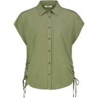 SUBLEVEL Blusenshirt Kurzärmeliges Hemd mit Kragen und Seitenschnürung Leger Blouse