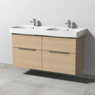 Sanipa 3way Waschtischunterbau zu Geberit Smyle Square Waschtisch mit 4 Auszügen, Eiche-Nordic UM67448