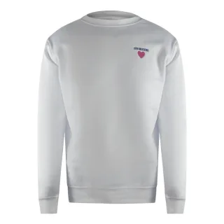 Love Moschino Herz-logo Weißes Sweatshirt