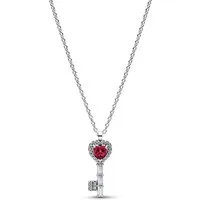 Pandora Kette mit Anhänger 394392C01-45, Damen-Halskette Schlüssel Erhabenes Herz