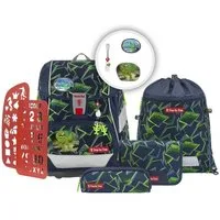 Step by Step Schulranzen Schulranzen-Set 2IN1 PLUS Wild T-Rex Taro 6-teilig (6-teilig), ab 1. Klasse, ergonomisch, Schulrucksack, Tornister