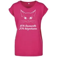 Youth Designz Print-Shirt Katzenhaare Damen T-Shirt mit lustigem Spruch als Geschenk für Frauen Fun Shirt mit modischem Statement Print
