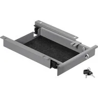 CAVO Schublade Dokumentenschublade Unterbauschublade für Schreibtisch, Breite 220 mm grau, abschließbar
