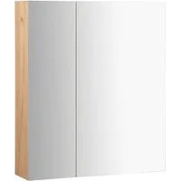 welltime Spiegelschrank Lund Badschrank Schrank Bad WC Spiegel ohne LED Badezimmerspiegelschrank Spiegel Badspiegel mit 2 Türen Breite 60cm