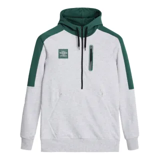 Umbro - "Terrace" Kapuzenpullover mit halbem Reißverschluss für Herren (Tanne/Eisblau Marl)