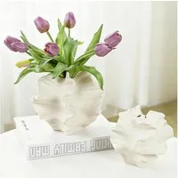 FOUORTUNATE-BEE Dekovase Keramik Vase Beige Moderne Vasen für Nordisches Vasen Deko (Boho Blumenvase, für Zuhause, Wohnzimmer, Büro, Bauernhaus, Couchtisch Dekoration)
