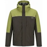 Weit & Breit Handelsgesellschaft mbH Trekkingjacke Herren Outdoor Discovery Trekkingjacke Grün 56 (Einzelartike, 1-St., Ooutdoorjacke) Unterarmbelüftung,versiegelte Nähte, reflektierende Elemente, Kapuze