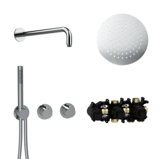 Herzbach MODUL7 Thermostat-Set T-RB250 Wandarm Regenbrause Ø250mm Chrom, 70.702711.1.01 70.702711.1.01