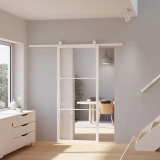 Glasschiebetür Loftstyle offene Laufschiene Klar 900x2150mm