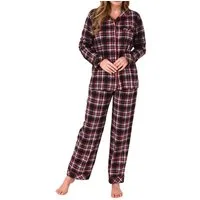 Normann Pyjama Damen Pyjama in Karo Optik zum durchknöpfen in Single Jersey Qualität