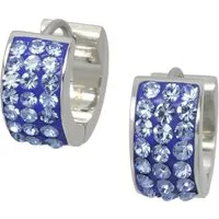 Amello Paar Creolen Amello Ohrringe Edelstahl Creolen Damen (Creolen), Damen Creolen aus Edelstahl (Stainless Steel), silberfarben, blau