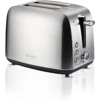 KHG Toaster 2-Scheiben-Toaster Edelstahl 925 W mit Brötchenaufsatz, 2 kurze Schlitze, für 2 Scheiben, 925 W, 7 Röststufen, Auftau- & Aufwärmfunktion, Krümelschublade