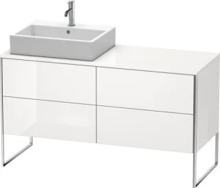 Duravit XSquare Konsolenwaschtischunterbau bodenstehend Weiß Hochglanz 1400x548x778 mm - XS4923L8585 XS4923L8585