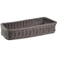Kobolo Aufbewahrungskorb Regalkorb aus Polyrattan 60x30x12 dunkelbraun