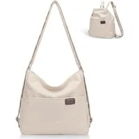 Zaewry Schultertasche Rucksack Tasche 3 in 1 Damen, Wasserdichte Nylon-Schultertasche (Kann als Rucksack, Umhängetasche oder Schultertasche getragen werden), Geeignet für Pendeln, Schule, Reisen und Einkaufen