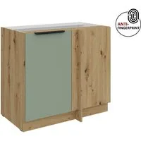 Küchen-Preisbombe Eckunterschrank 105 cm Küche ARIA Aquamarin ultra matt Anti Fingerprint Küchenzeile