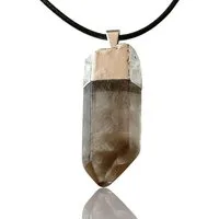 Steinfixx® Amulett Set Rauchquarz Silberanhänger I Edelsteinanhänger (in Samtsäckchen, 1-tlg., Anhänger und Kordelkette), AAA-Qualität aus Brasilien