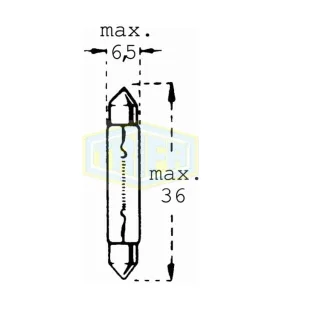 Auto-Lampe 24V 3W Glassockel