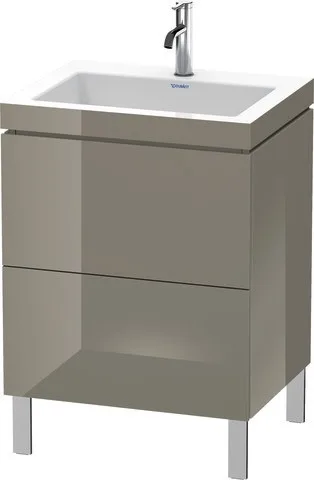 Duravit L-Cube c-bonded Set bodenstehend Flanell Grau Hochglanz 600x480x698 mm - LC6936O8989 LC6936O8989