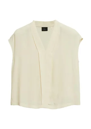 s.Oliver BLACK LABEL - Bluse in Wickel-Optik weiß - Gr. - 44