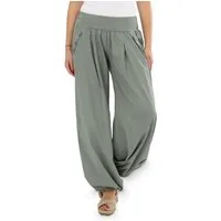 malito more than fashion Haremshose malito Damen Pumphose mit Zierknöpfen 23245P Sommer Aladinhose Freizeithose locker & lässig Einheitsgröße