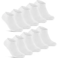 sockenkauf24 Sneakersocken 10 Paar Basic Sneaker Socken Herren & Damen aus Baumwolle (Weiß, 47-50) mit Komfortbund (Basicline) - 70202T WP