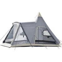 Skandika Tipi-Zelt, (2 Eingänge mit Doppeltüren mit Moskitonetz, Robuste Tragetasche)