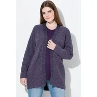 Ulla Popken Strickjacke Strickjacke Rippstrick offene Form Biobaumwolle