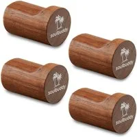 Soulbuddy Wandhaken Cap Haken, (Buche oder Walnuss, 4-St., Single, 2er-Set oder 4er-Set)
