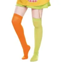 Maskworld Overknees Pippi Langstrumpf Kostüm Strümpfe Fasching Karneva Original Pippi Langstrumpf Strümpfe für Erwachsene